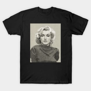 Marilyn Monroe Portrait Drawing T-Shirt